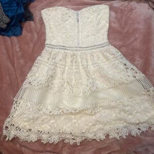 Unbranded Women's White and Cream Dress